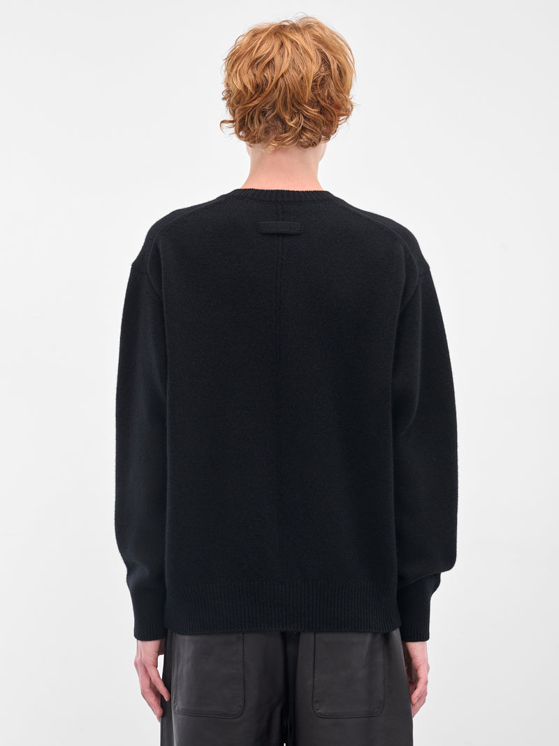 Black Relaxed Wool Sweater (ST-1289-BLACK)