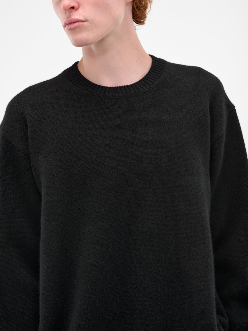 Black Relaxed Wool Sweater (ST-1289-BLACK)
