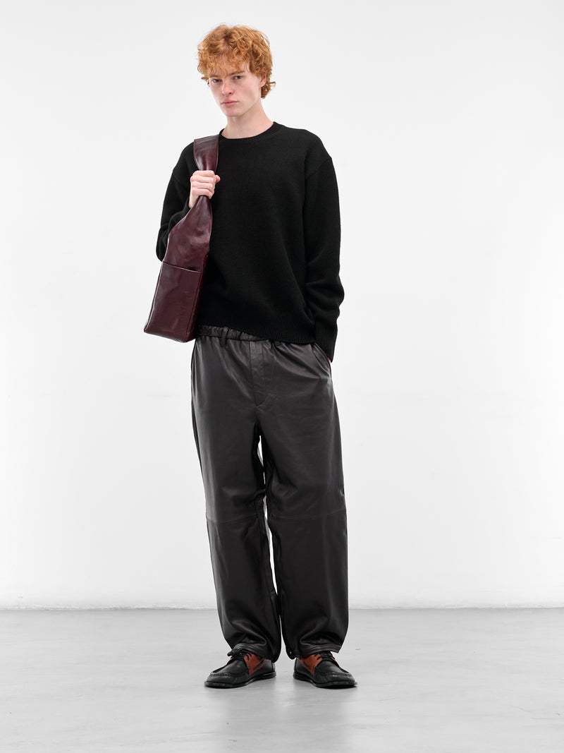 Brown Sheep Leather Relaxed Trousers (ST-1221-G-BROWN)