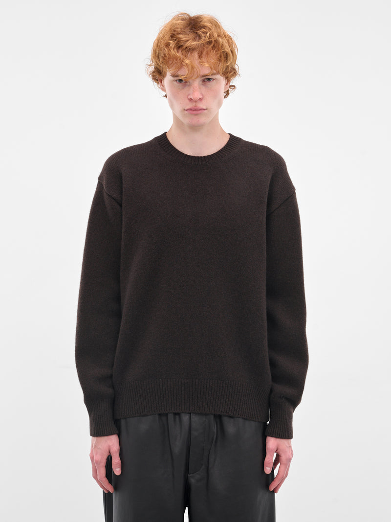 Brown Relaxed Wool Sweater (ST-1289-D-BROWN)
