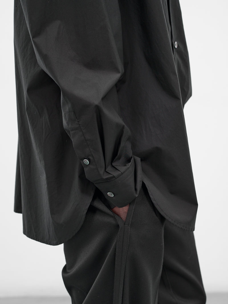 Black Suvin Oversized Button-Up Shirt (ST-1321-BLACK)