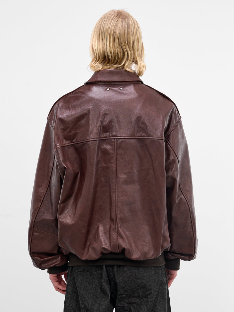 Brown Leather A2 Bomber Jacket (ST-1381-BROWN)