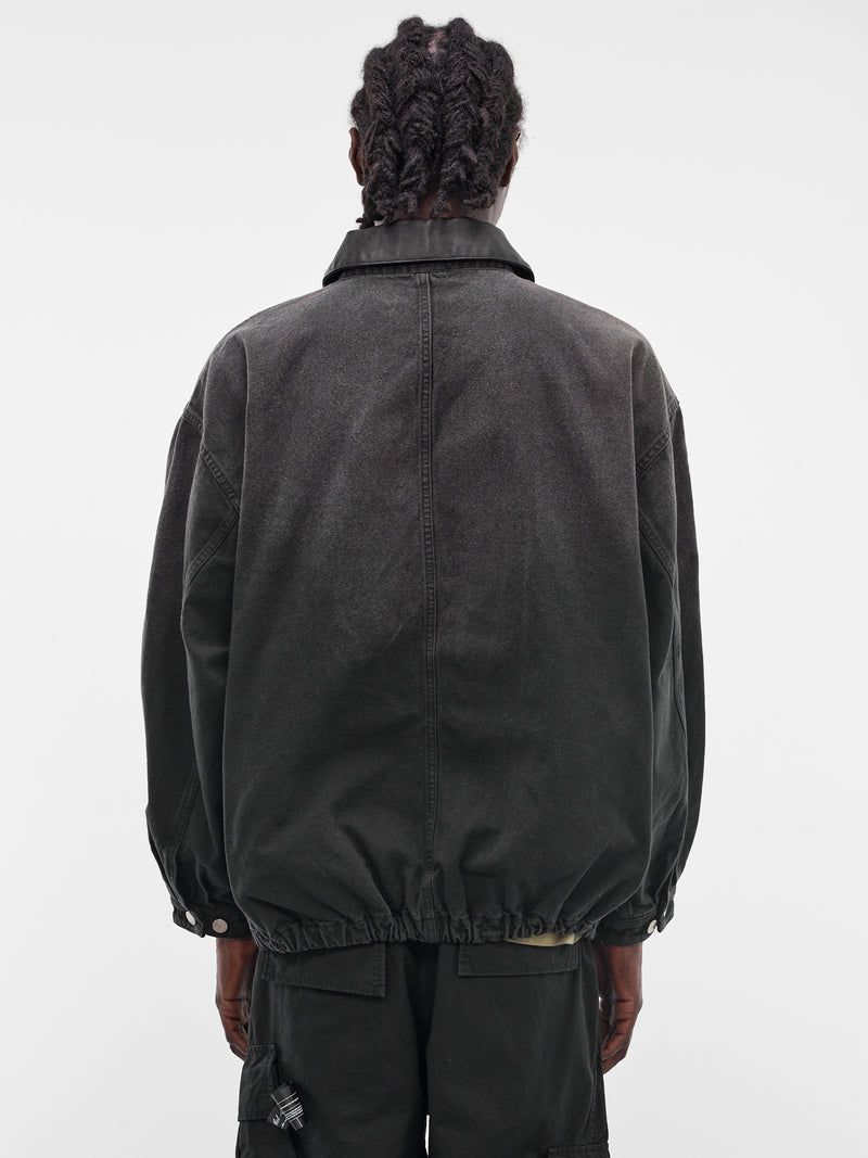 Black Faded Cotton Workwear Jacket (ST-1387-BLACK)
