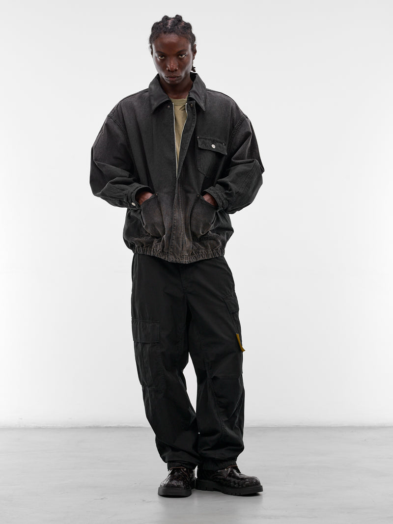 Black Faded Cotton Workwear Jacket (ST-1387-BLACK)