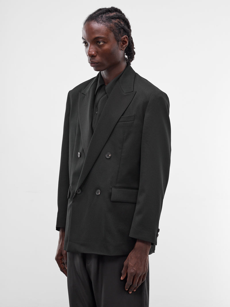 Black Double-Breasted Wool Blazer (ST-1414-BLACK)