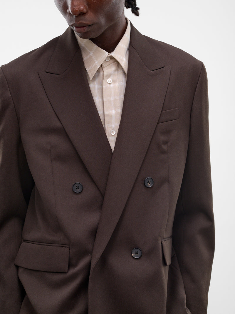 Khaki Double-Breasted Wool Blazer (ST-1414-MILITARY-KHAKI)