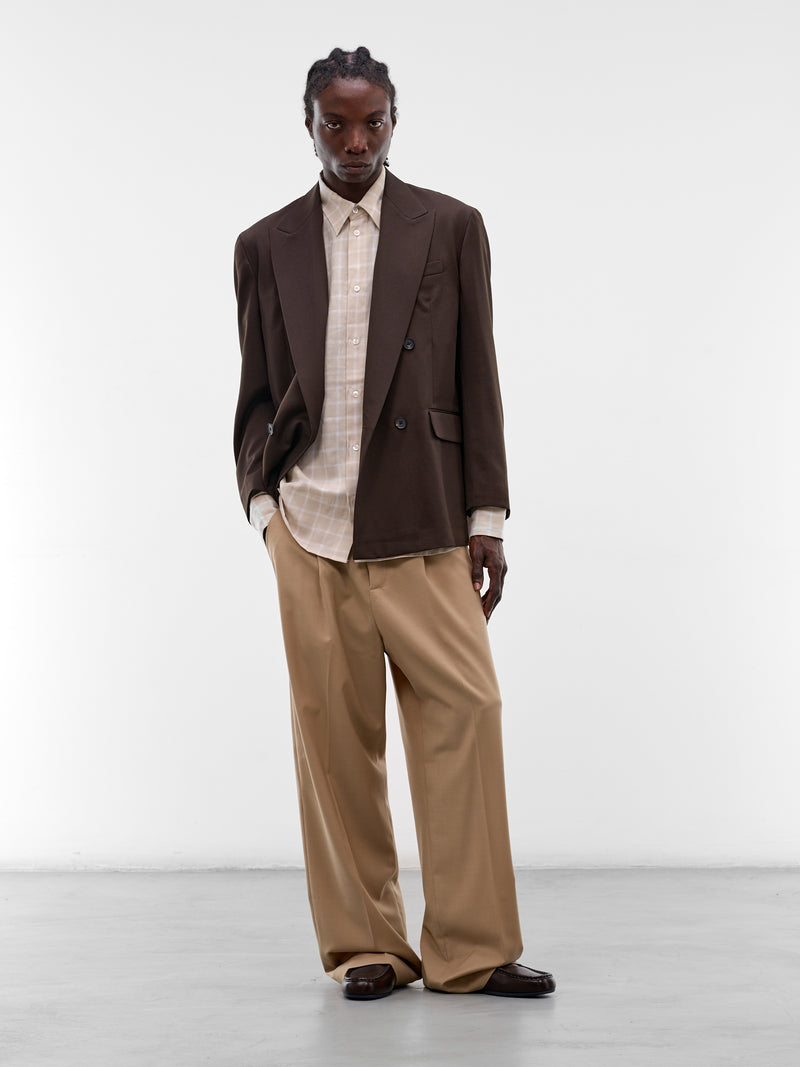 Khaki Double-Breasted Wool Blazer (ST-1414-MILITARY-KHAKI)