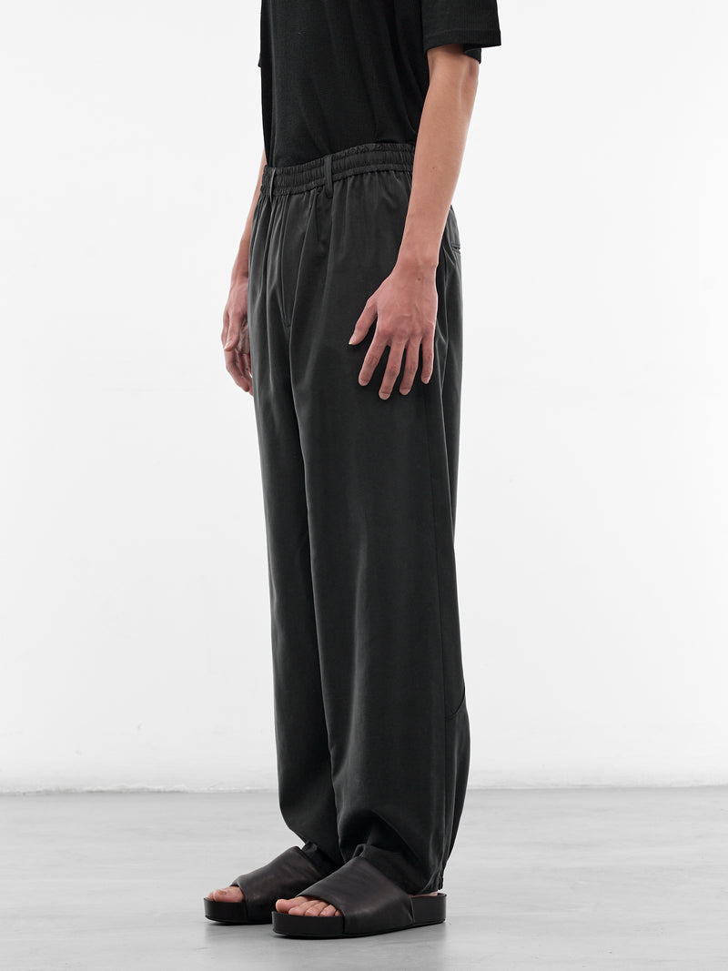 Black Silk-Nylon Baggy Trousers (ST-1445-BLACK)