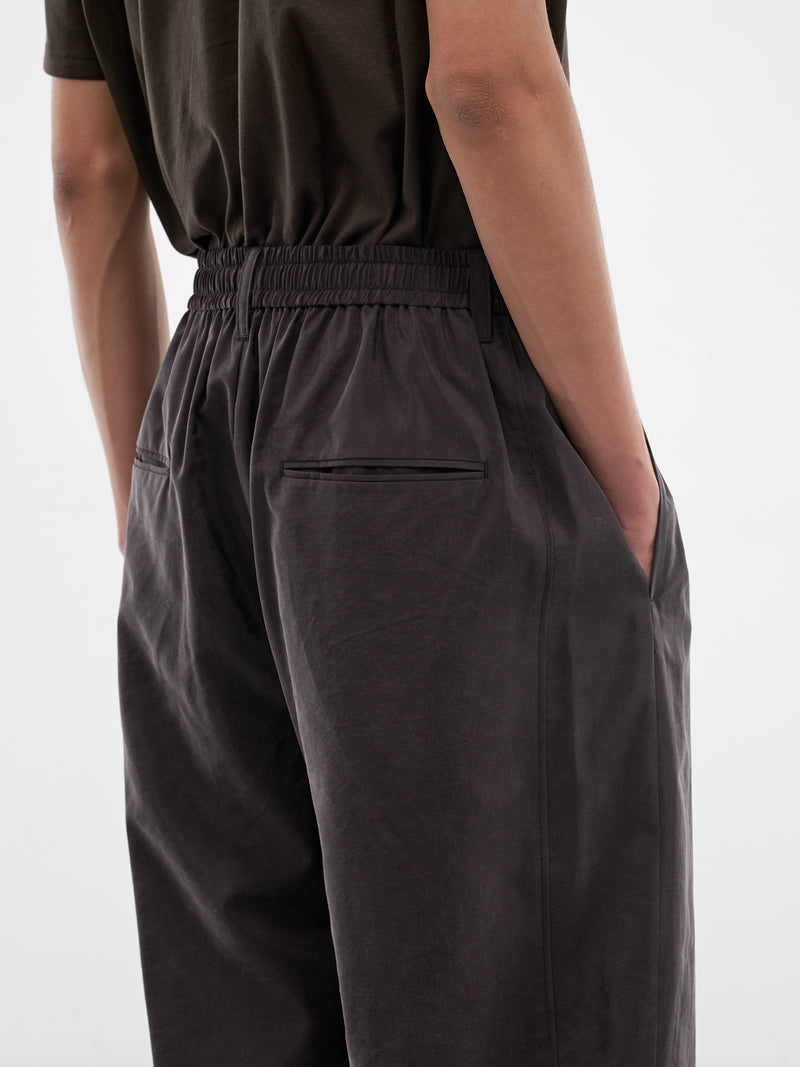 Brown Silk-Nylon Baggy Trousers (ST-1445-CHARCOAL-BROWN)
