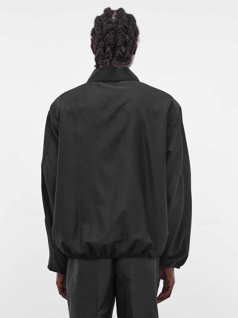 Black Wool-Silk Zip Jacket (ST-1448-BLACK)