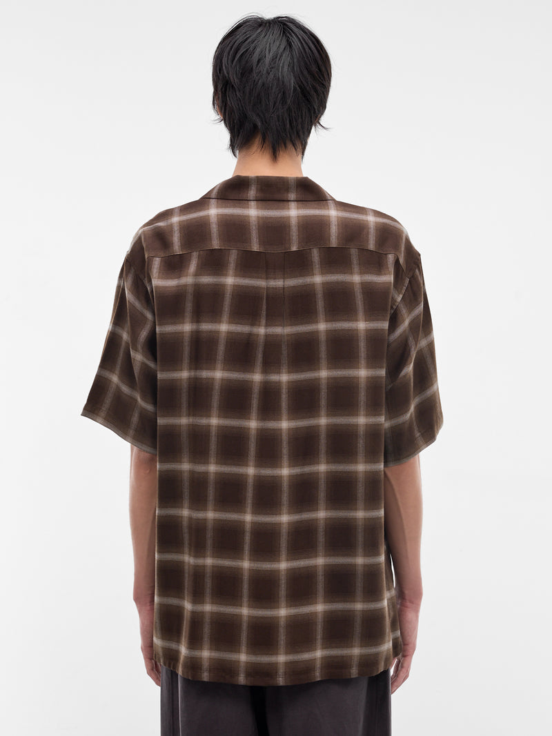 Brown Plaid Button-Up Shirt (ST-1464-BROWN-OMBRE)