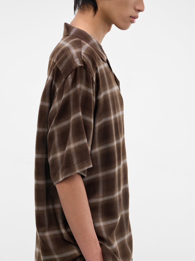 Brown Plaid Button-Up Shirt (ST-1464-BROWN-OMBRE)
