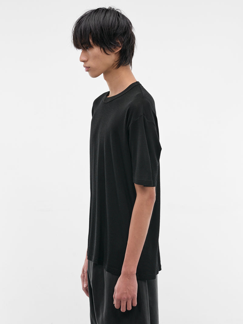 Black Rib-Knit Wool Tee (ST-1501-BLACK)