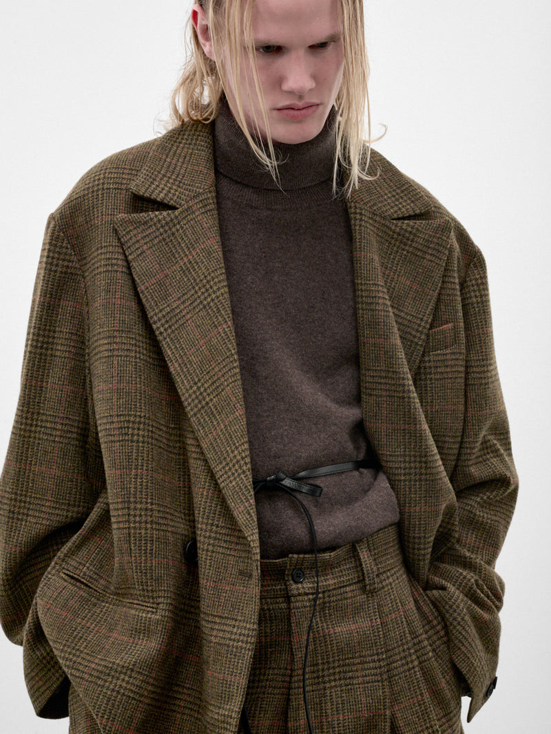Wool Tweed Check Oversized Blazer (ST-1586-TWEED-CHECK)