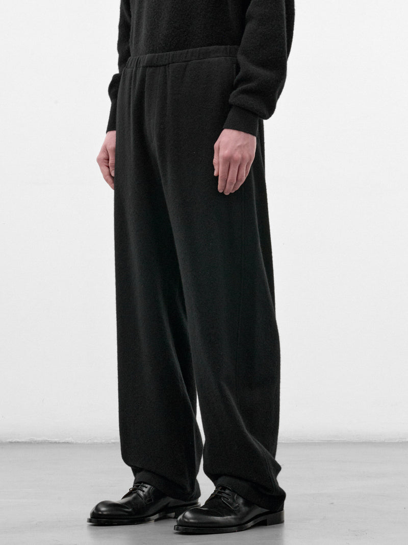 Black Wool-Cashmere Drawstring Trousers (ST-1622-BLACK)