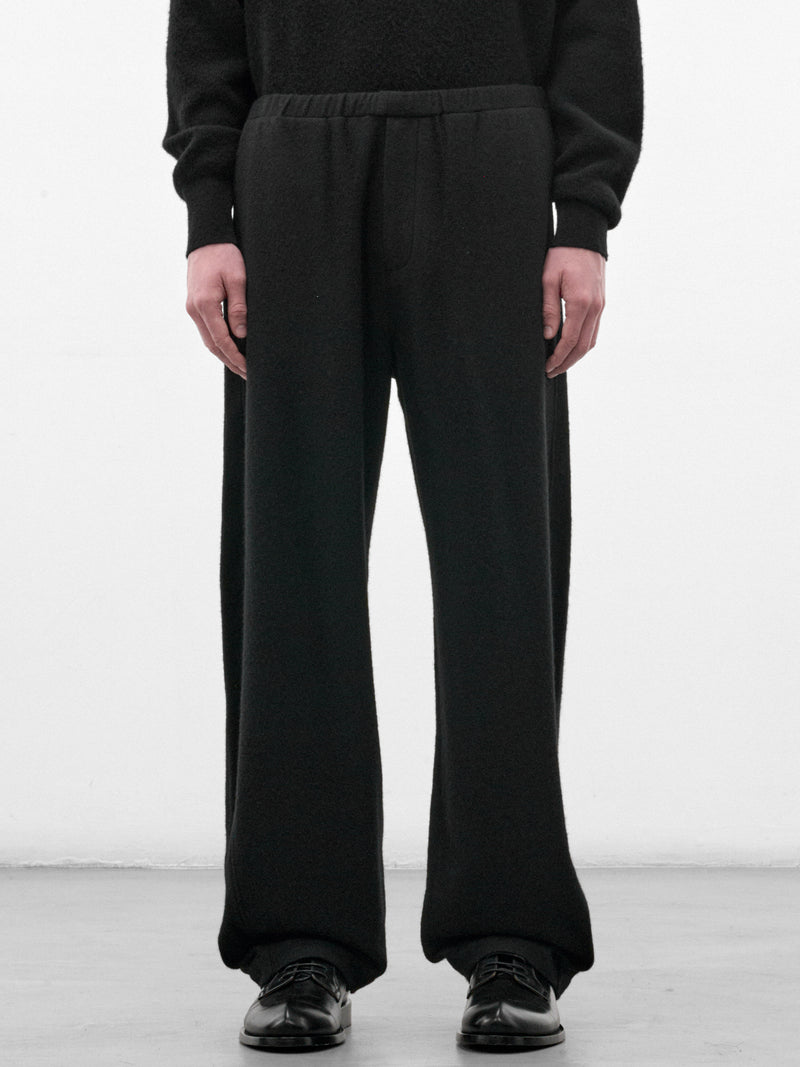 Black Wool-Cashmere Drawstring Trousers (ST-1622-BLACK)