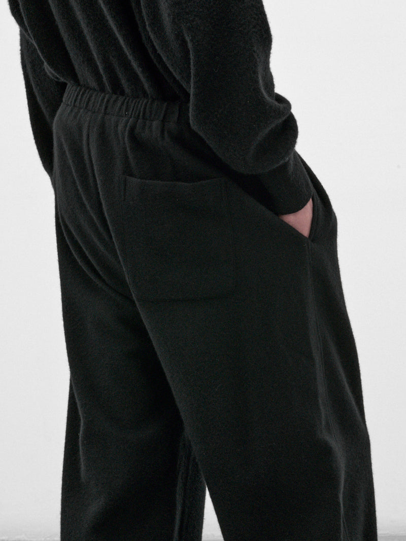 Black Wool-Cashmere Drawstring Trousers (ST-1622-BLACK)