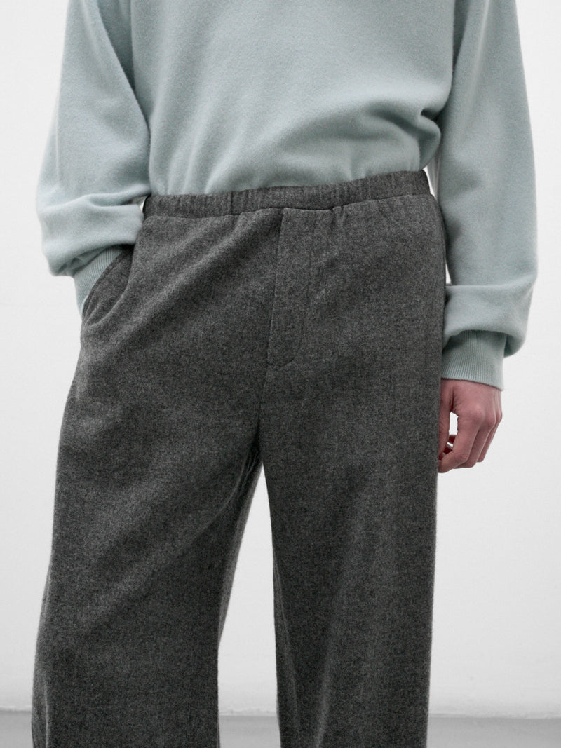 Gray Wool-Cashmere Drawstring Trousers (ST-1622-GREY)