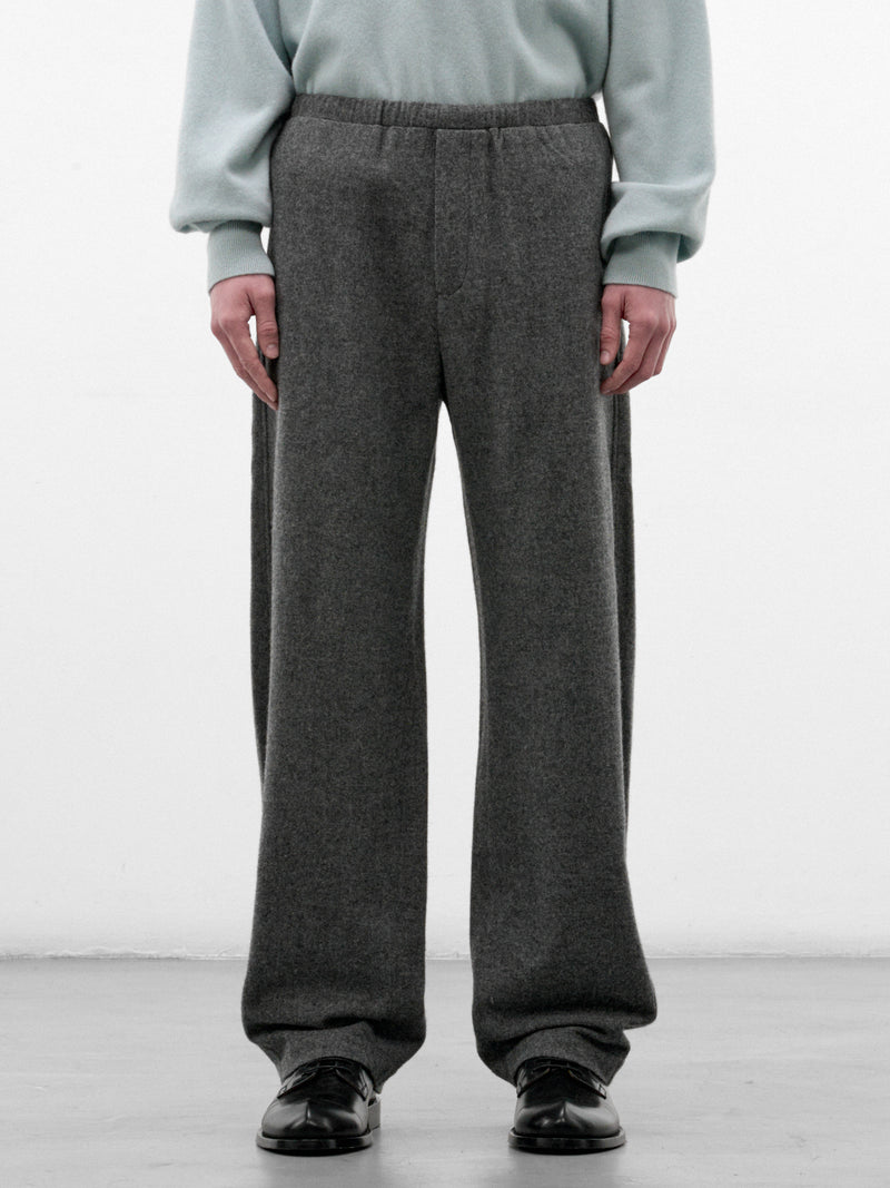 Gray Wool-Cashmere Drawstring Trousers (ST-1622-GREY)