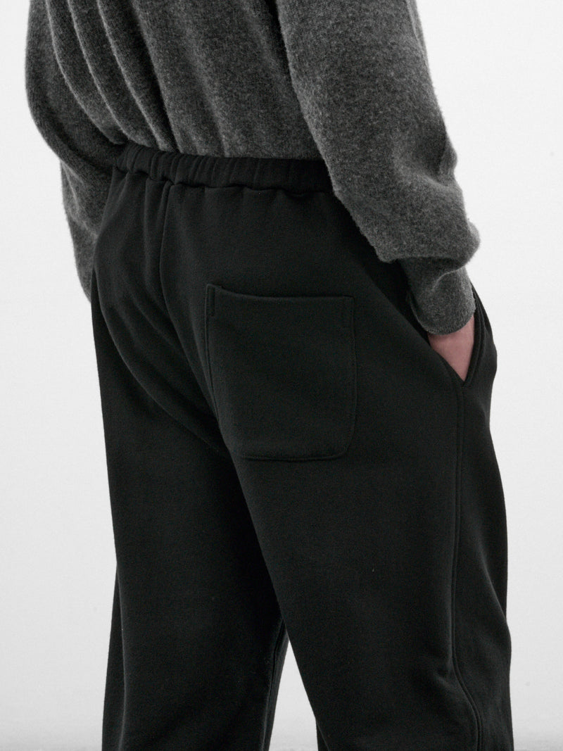 Black Wool Wide Drawstring Trousers (ST-1627-BLACK)