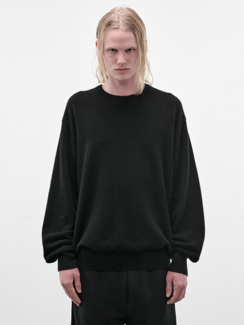 Black Cashmere Crewneck Sweater (ST-1628-BLACK)