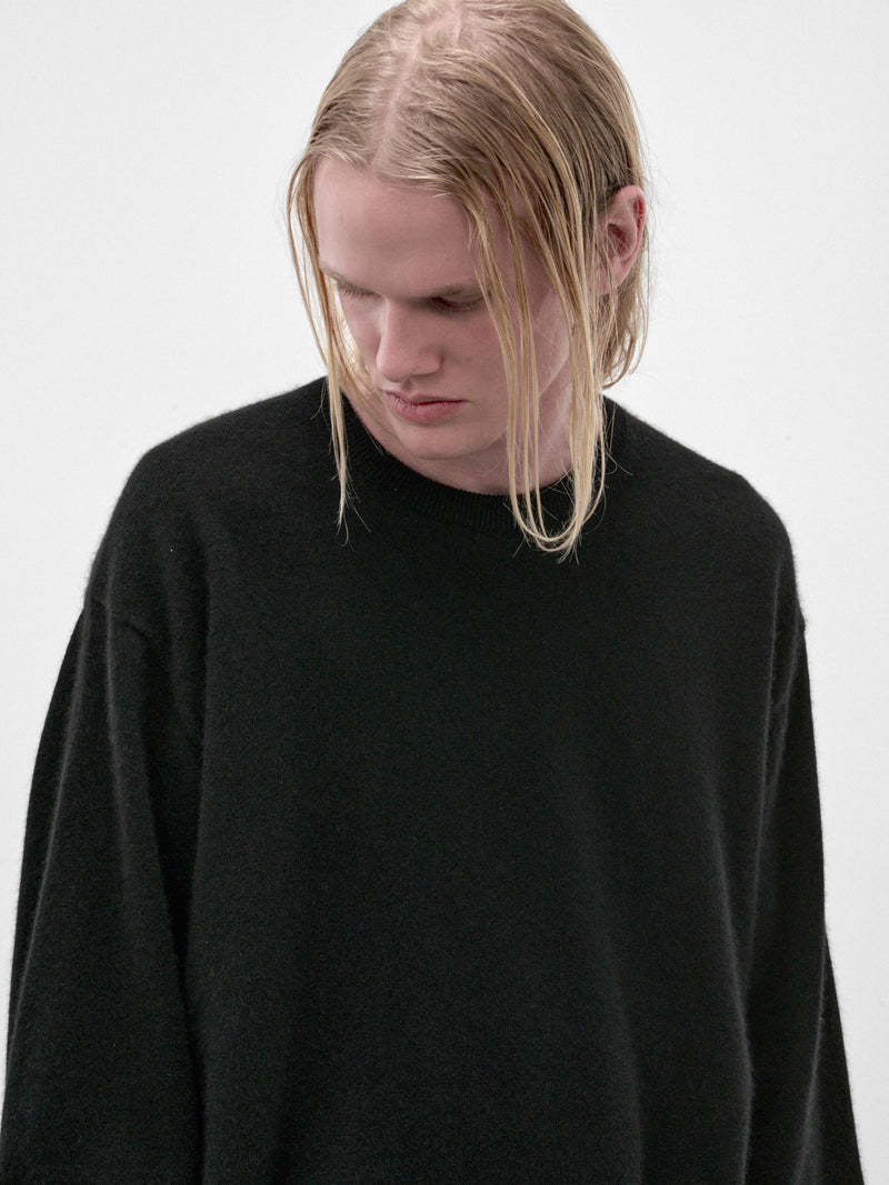 Black Cashmere Crewneck Sweater (ST-1628-BLACK)