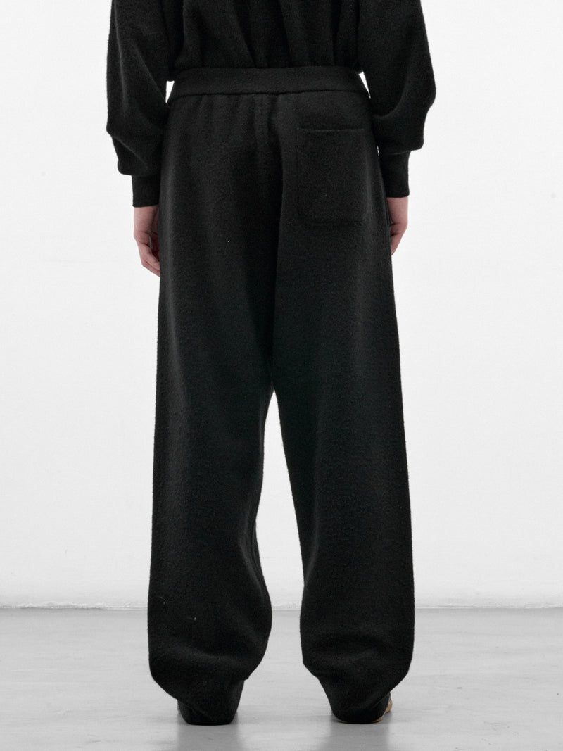 Black Wool Knit Easy Trousers (ST-1641-BLACK)