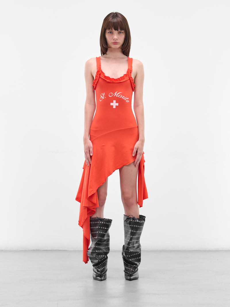 Orange 'St Moritz' Asymmetric Dress (ST-MORITZ-TANK-DRESS-ORANGE)