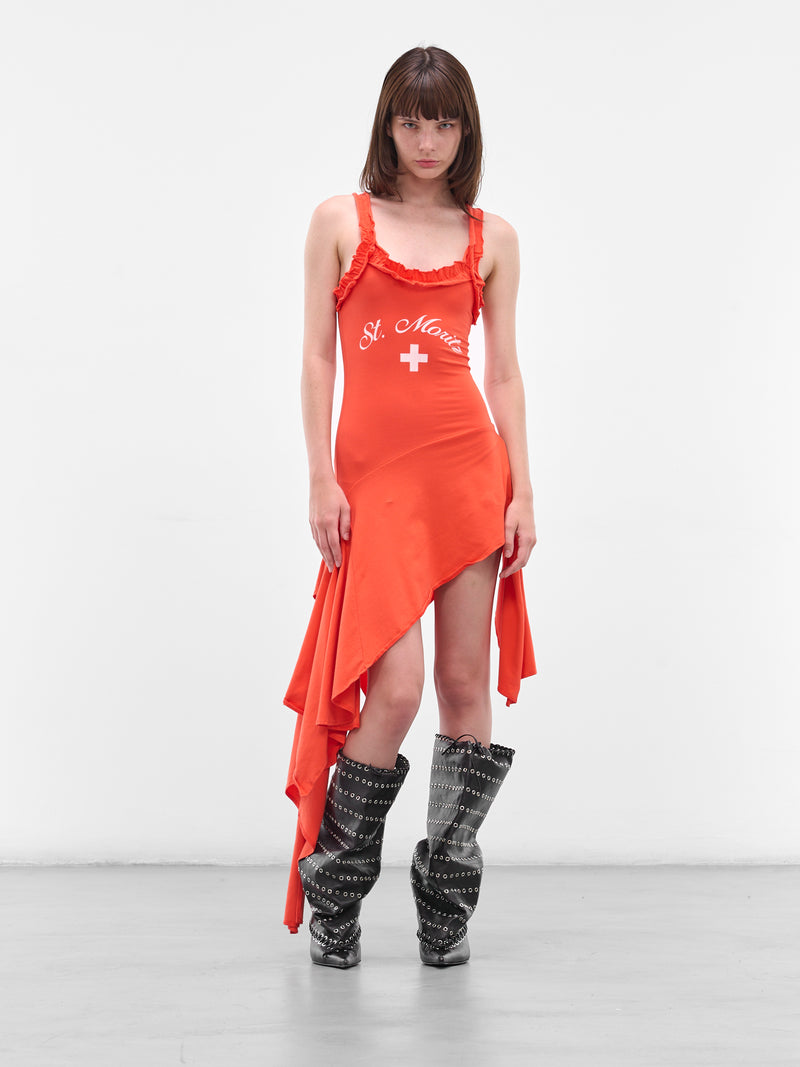 Orange 'St Moritz' Asymmetric Dress (ST-MORITZ-TANK-DRESS-ORANGE)