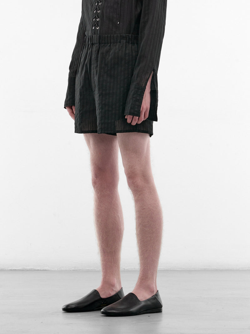 Black Cotton Striped Boxer Shorts (ST001-M-CO0023-BLACK)