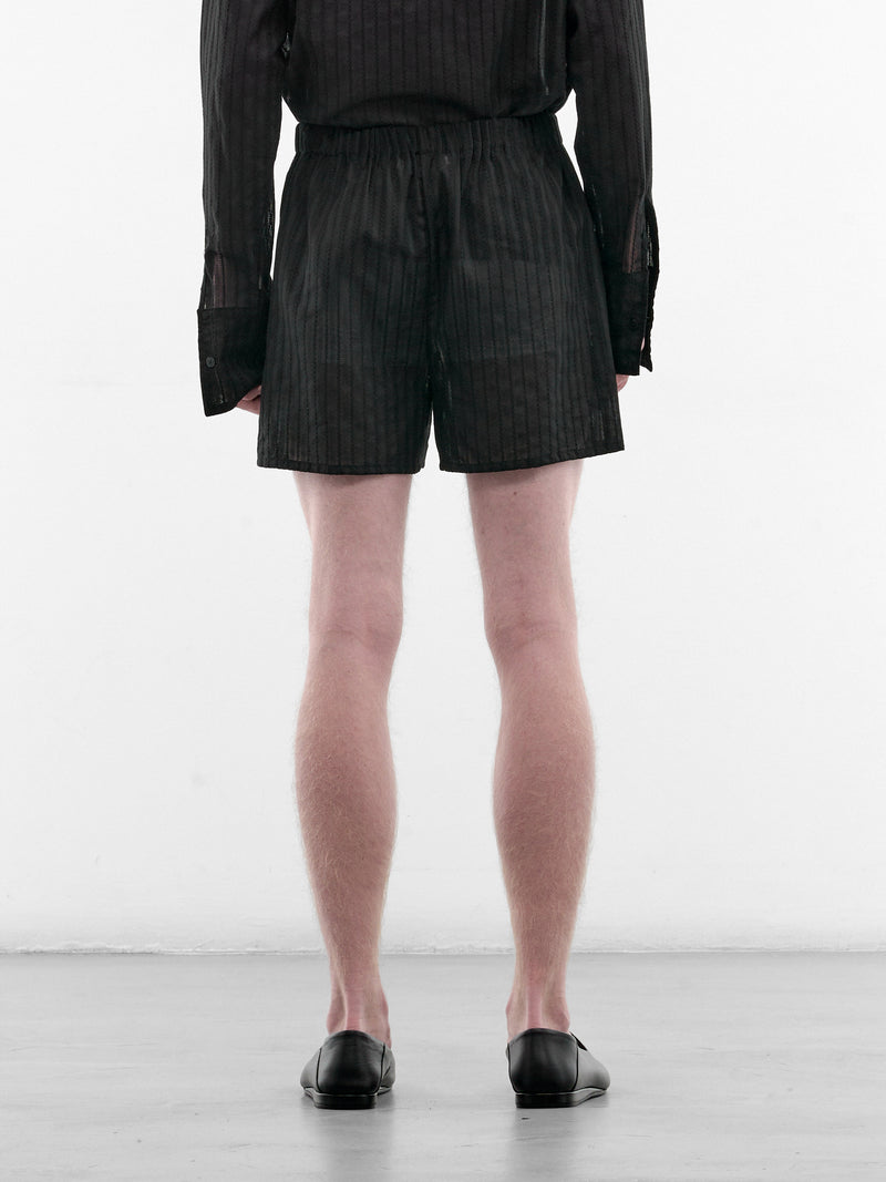 Black Cotton Striped Boxer Shorts (ST001-M-CO0023-BLACK)
