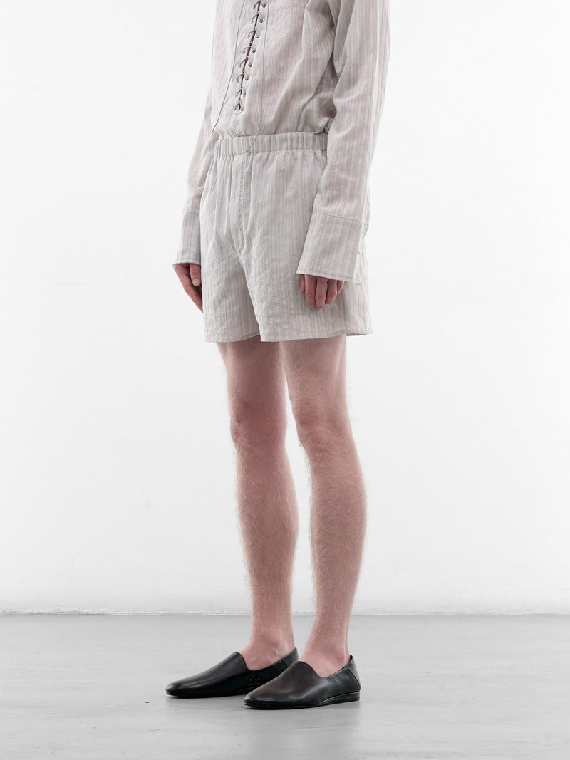 Gray Cotton Striped Boxer Shorts (ST001-M-CO0023-GREY)