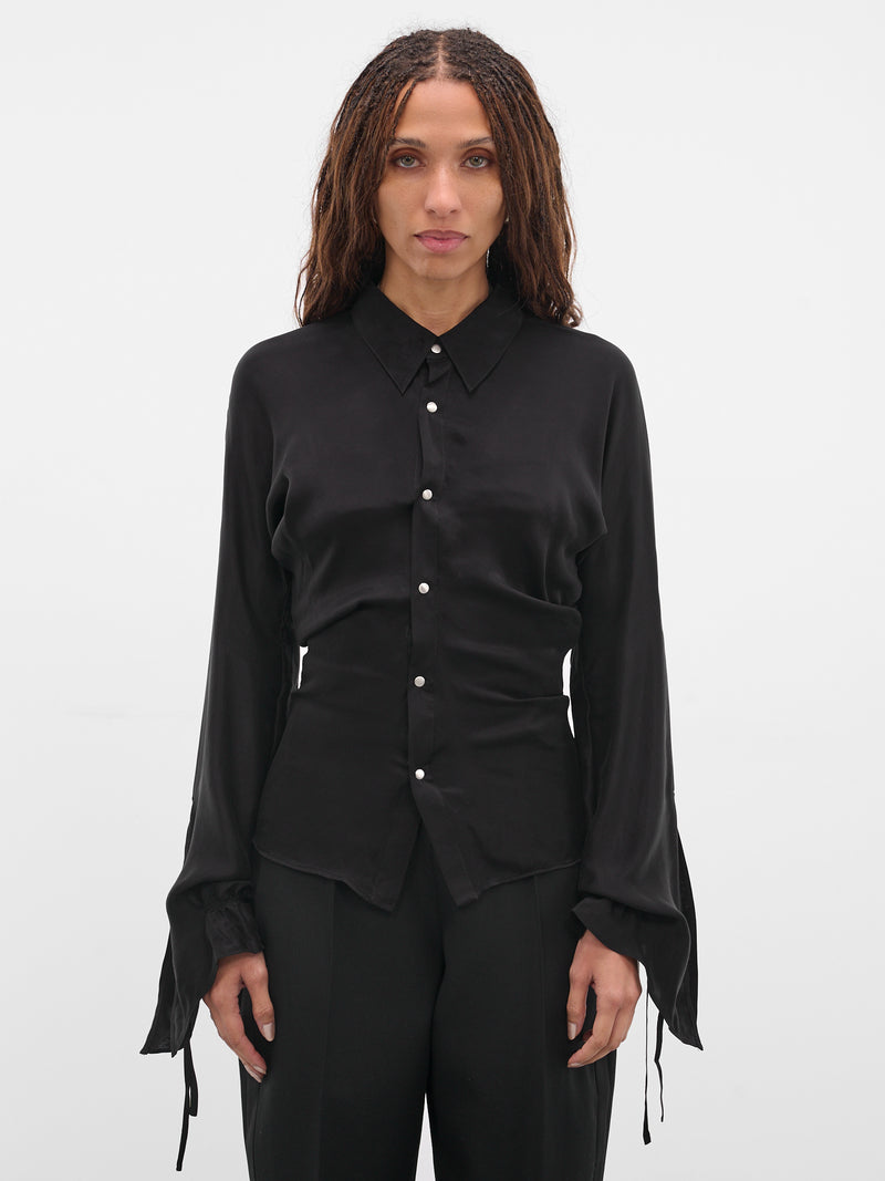 Black Draped Bell Shirt (ST01C2BL900-BLACK)