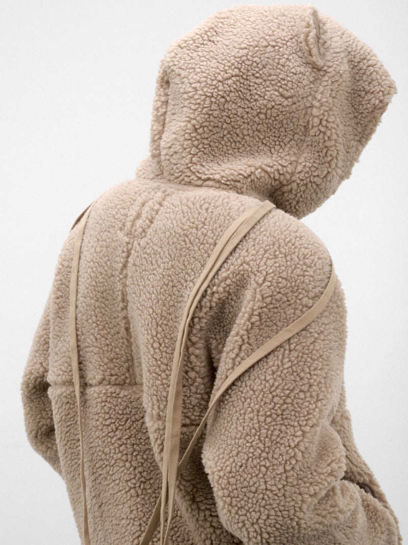 Wool Boa Pajama Zip-Up Jacket (SW-SV-NRA-1004 -BROWN)
