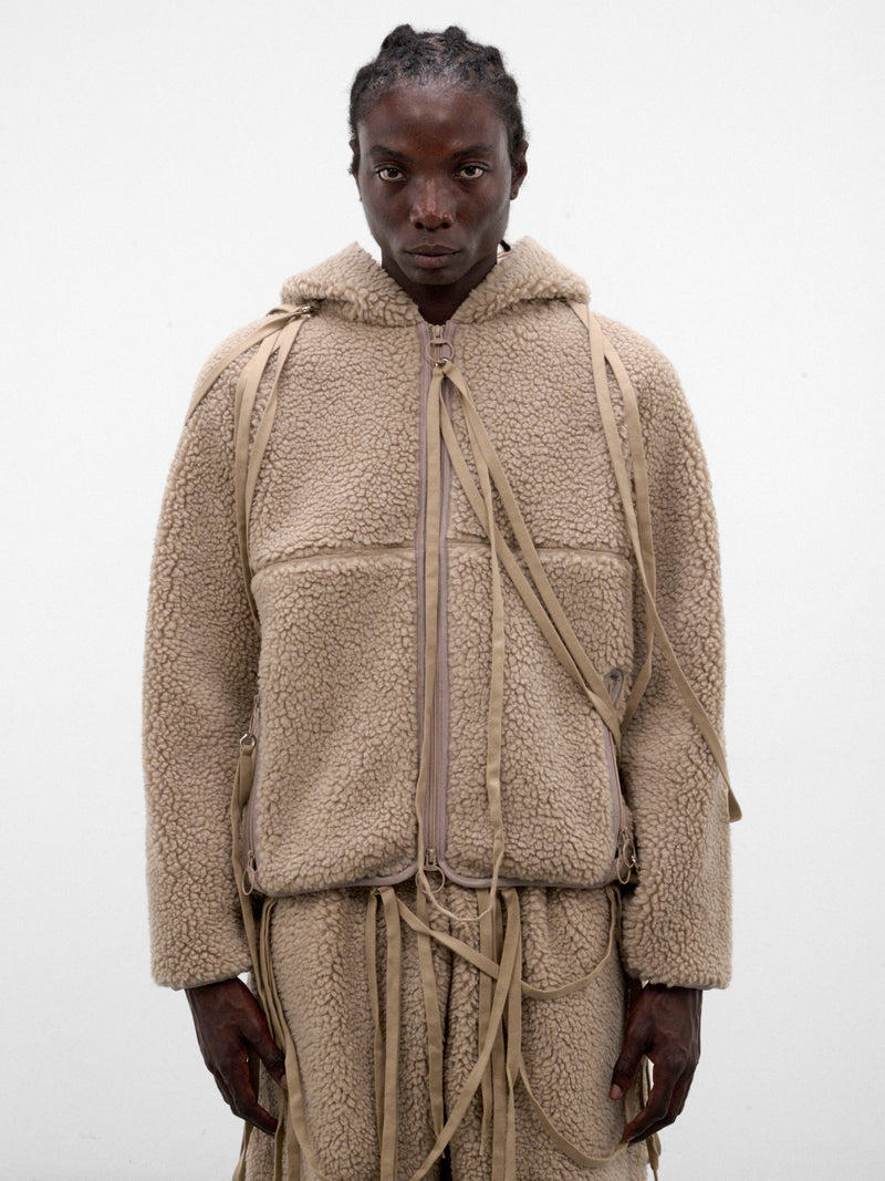 Wool Boa Pajama Zip-Up Jacket (SW-SV-NRA-1004 -BROWN)