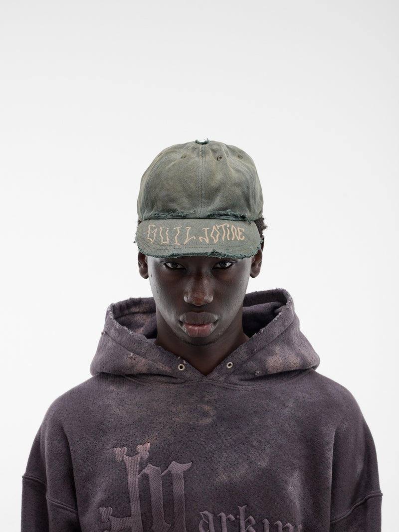 Gray Cotton Guillotine Distressed Cap (SXY01AP-T1744-726-GREY)