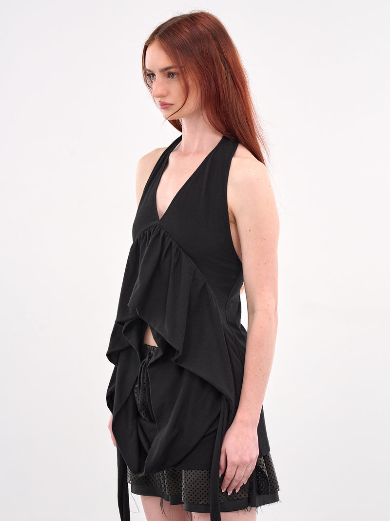 Flared Hoop Halter Top (SY-T40-BLACK)