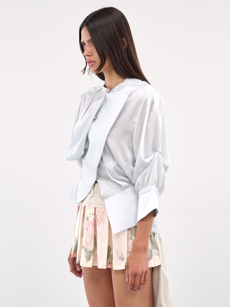 Twisted Blouse (T002-BABY-BLUE)