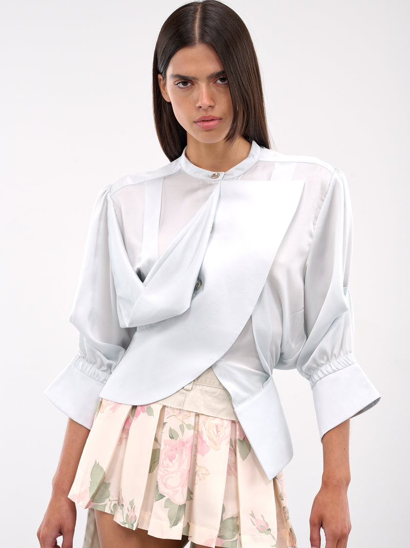 Twisted Blouse (T002-BABY-BLUE)