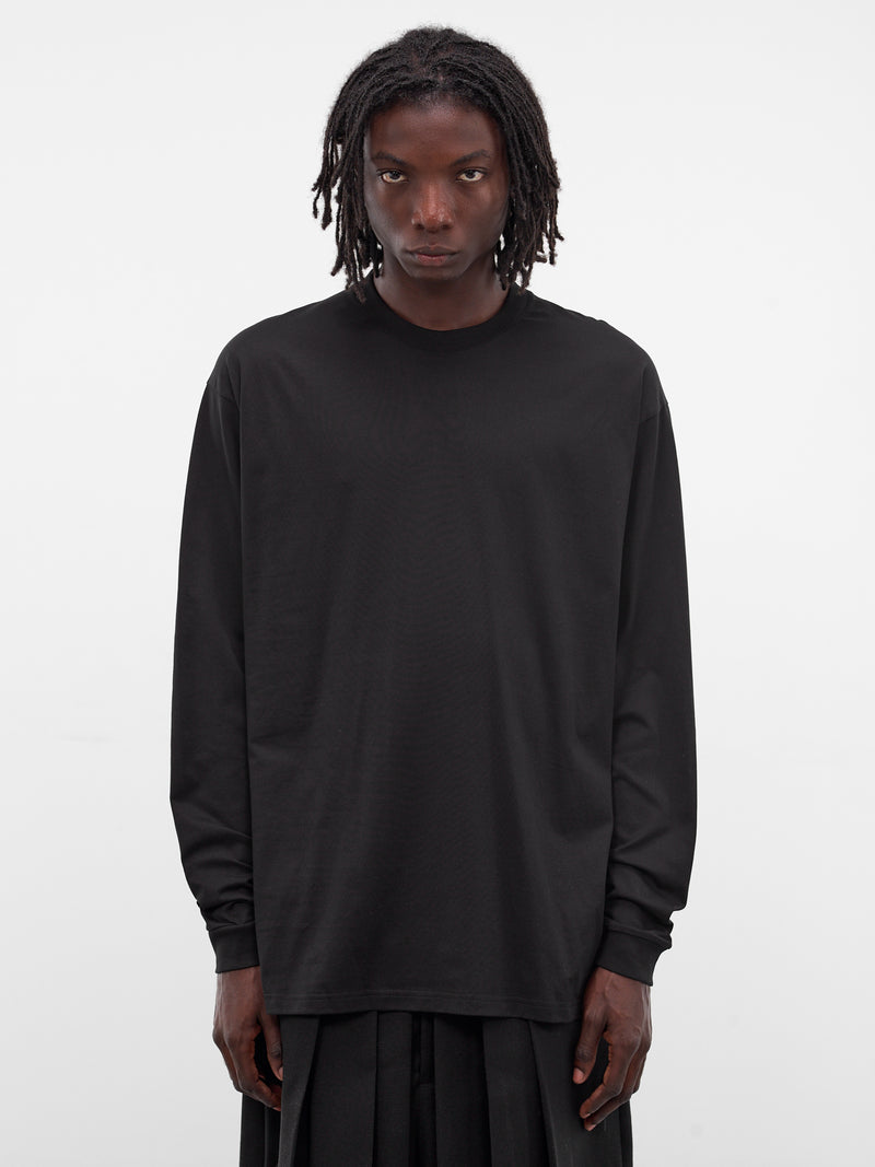 Black Cotton Long Sleeve Tee (T003-C001-BLACK)