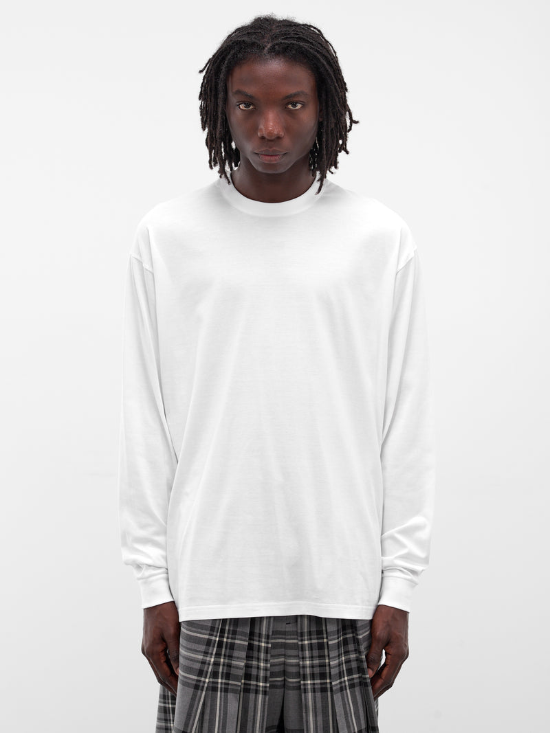 White Cotton Long Sleeve Tee (T003-C001-WHITE)