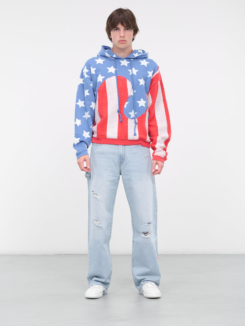Stars And Stripes Swirl Hoodie (T022-BLUE)