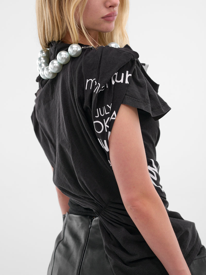 Black Twisted Necklace Graphic Tee (T05FW5-BLACK)