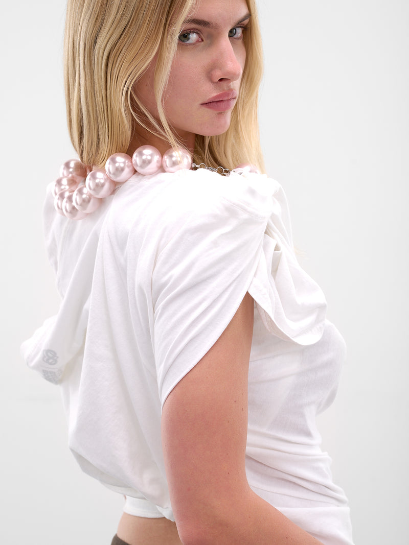 White Twisted Necklace Graphic Tee (T05FW5-WHITE-GREY)