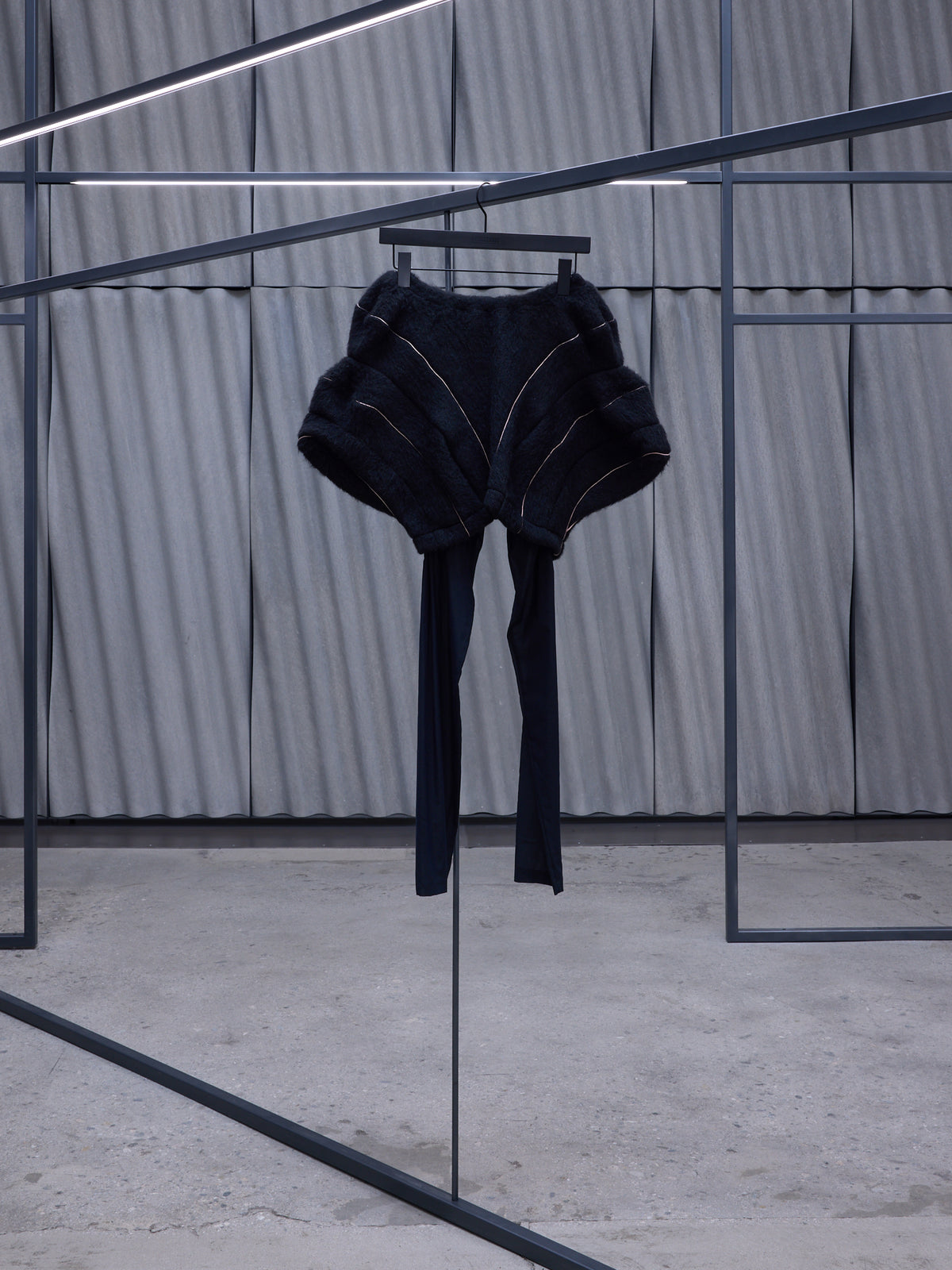 Black Layered Hawkbill Trousers (T06-14-MIST-BLACK)