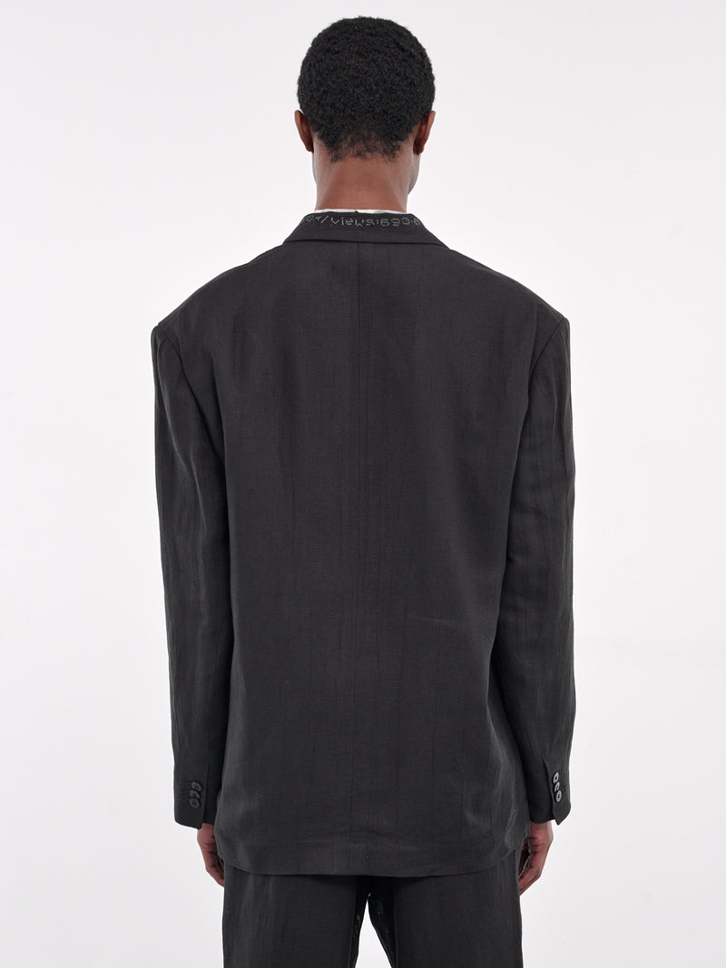 Double-Breasted Blazer (T78016910-LU10-BLACK)