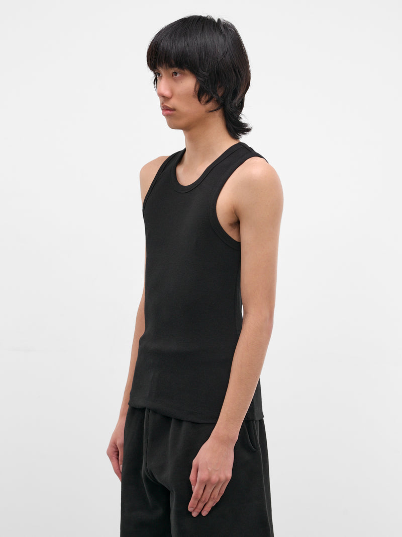 Black Rib-Knit Cotton Tank Top (TA01111-BLACK)