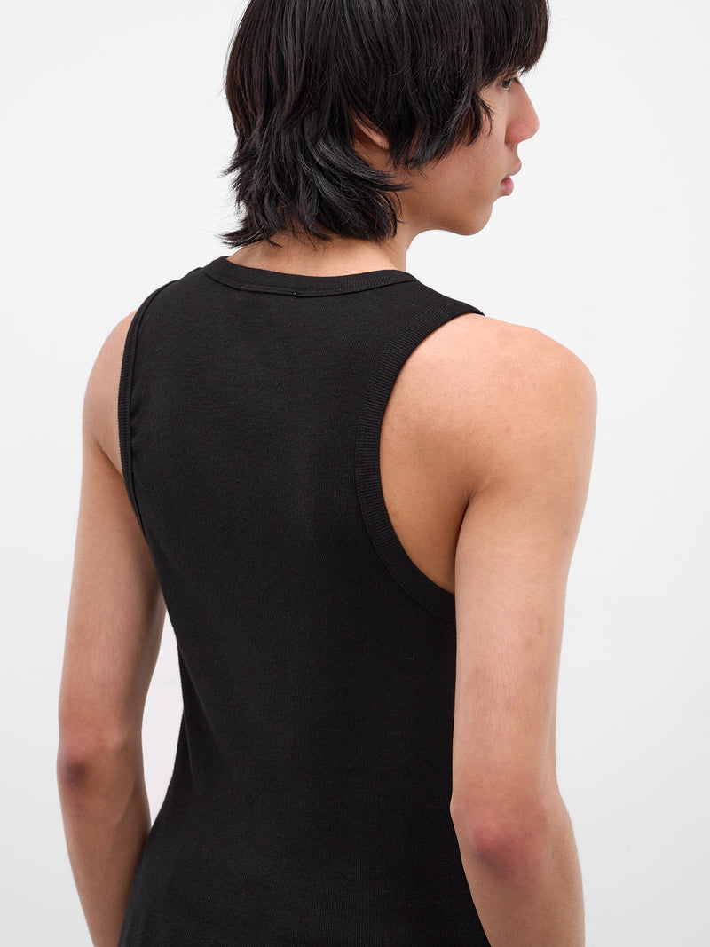 Black Rib-Knit Cotton Tank Top (TA01111-BLACK)
