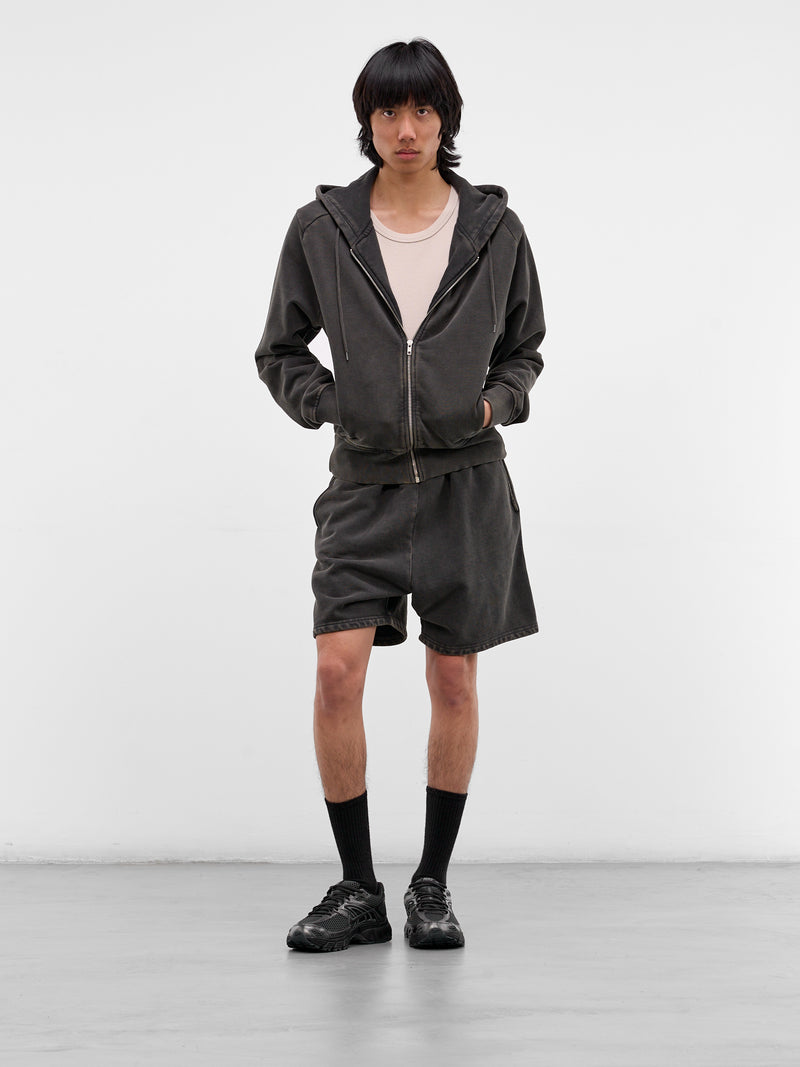 Washed Black Cotton Sweat Shorts (SH01012-WASHED-BLACK)