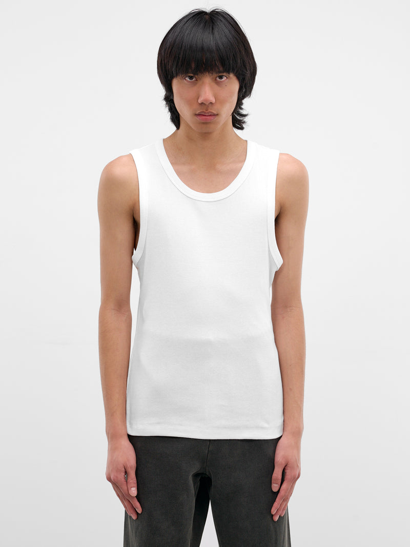 White Rib-Knit Cotton Tank Top (TA01111-WHITE)